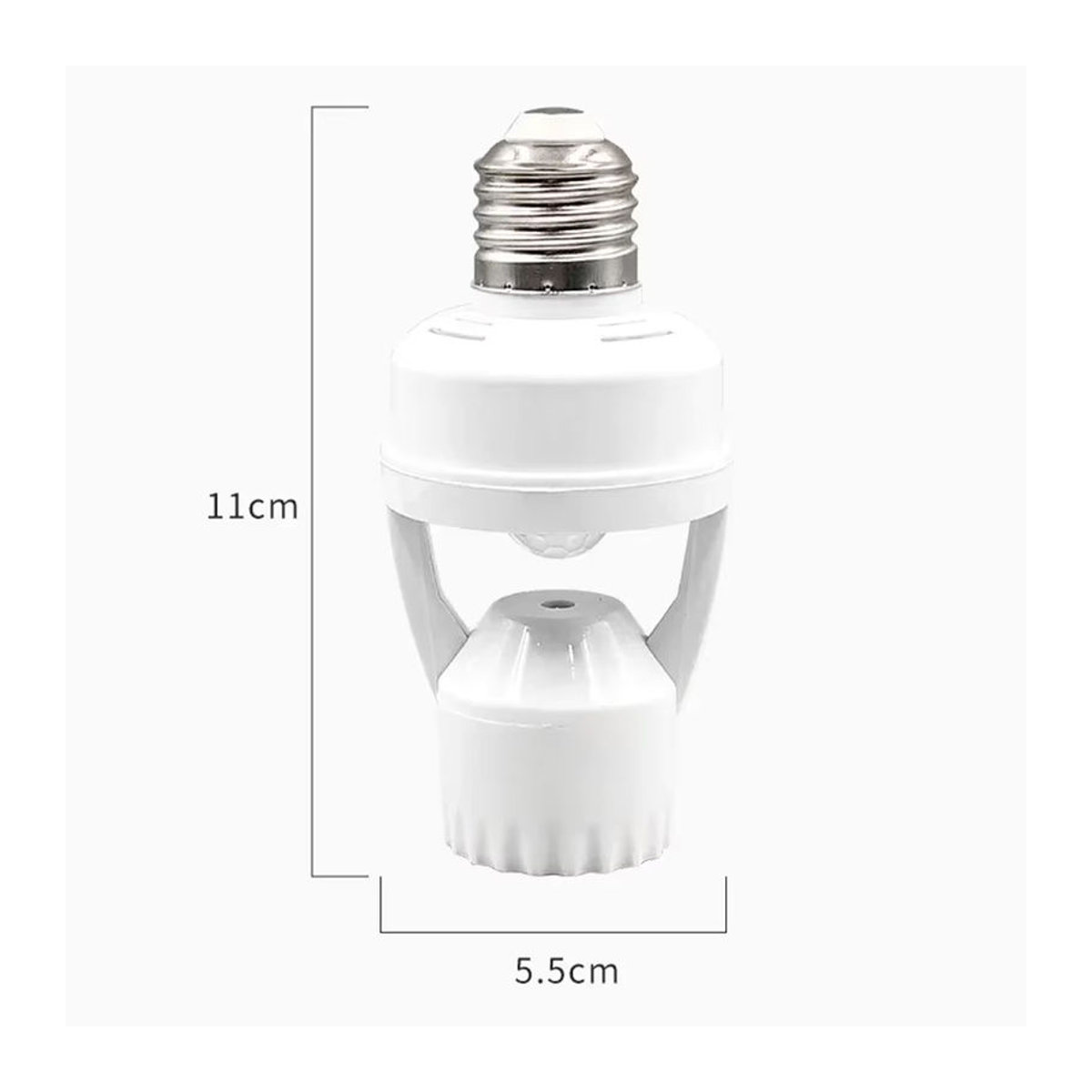 GGBEE Bewegungsmelder LED Lampenadapter mit PIR Sensor für E27 E26 Sockel, Einstellbarer Induktionsschalter für AC 85-265V, Minimalistisches Design - Bild 2