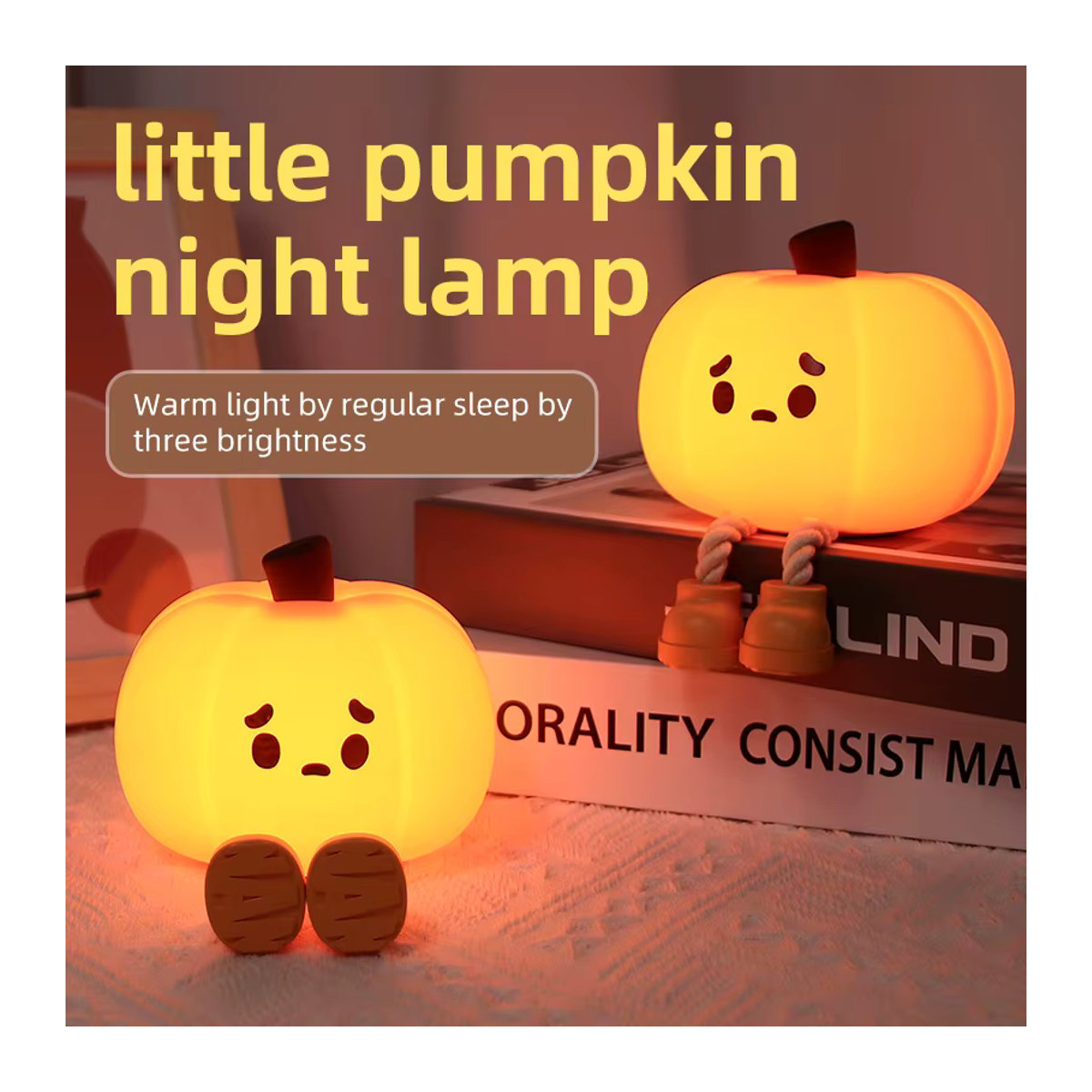 GGBEE Halloween LED Nachtlicht aus Silikon als Tischlampe mit Kürbis, Geist und Pilz Motiven in Bunt - Bild 5