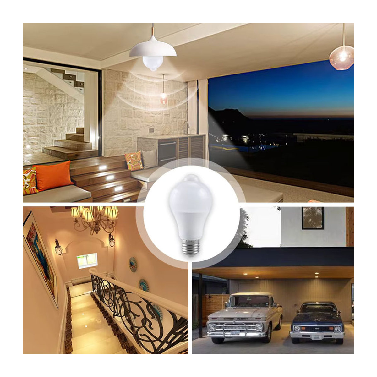 GGBEE LED Glühbirne mit PIR-Bewegungssensor E27 12 W Kaltweiß - Bild 2