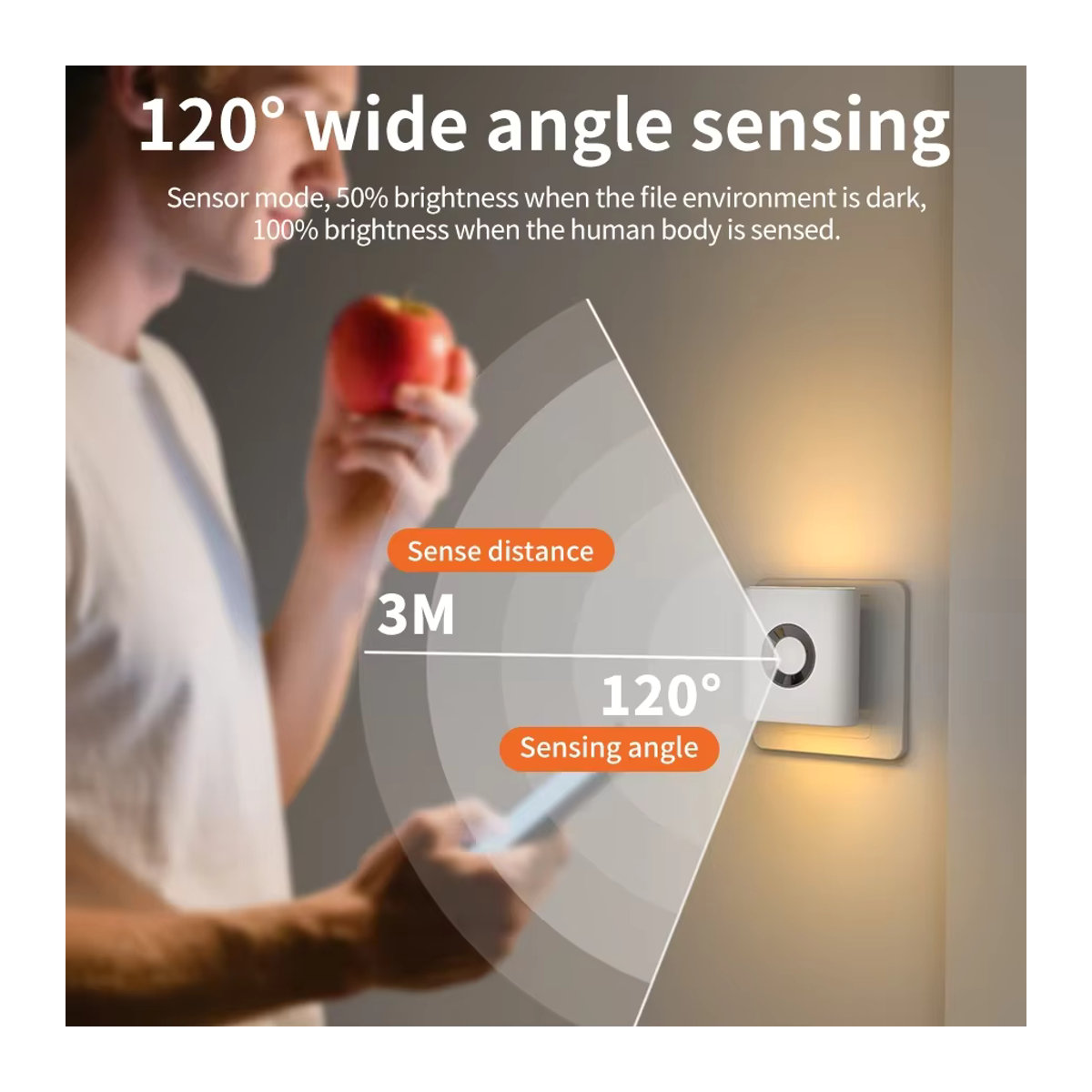 GGBEE LED Nachtlicht mit Bewegungssensor und EU-Stecker, Plug-in Wandlampe in Warm Weiß für WC, Treppen, Schlafzimmer und Korridor - Bild 2