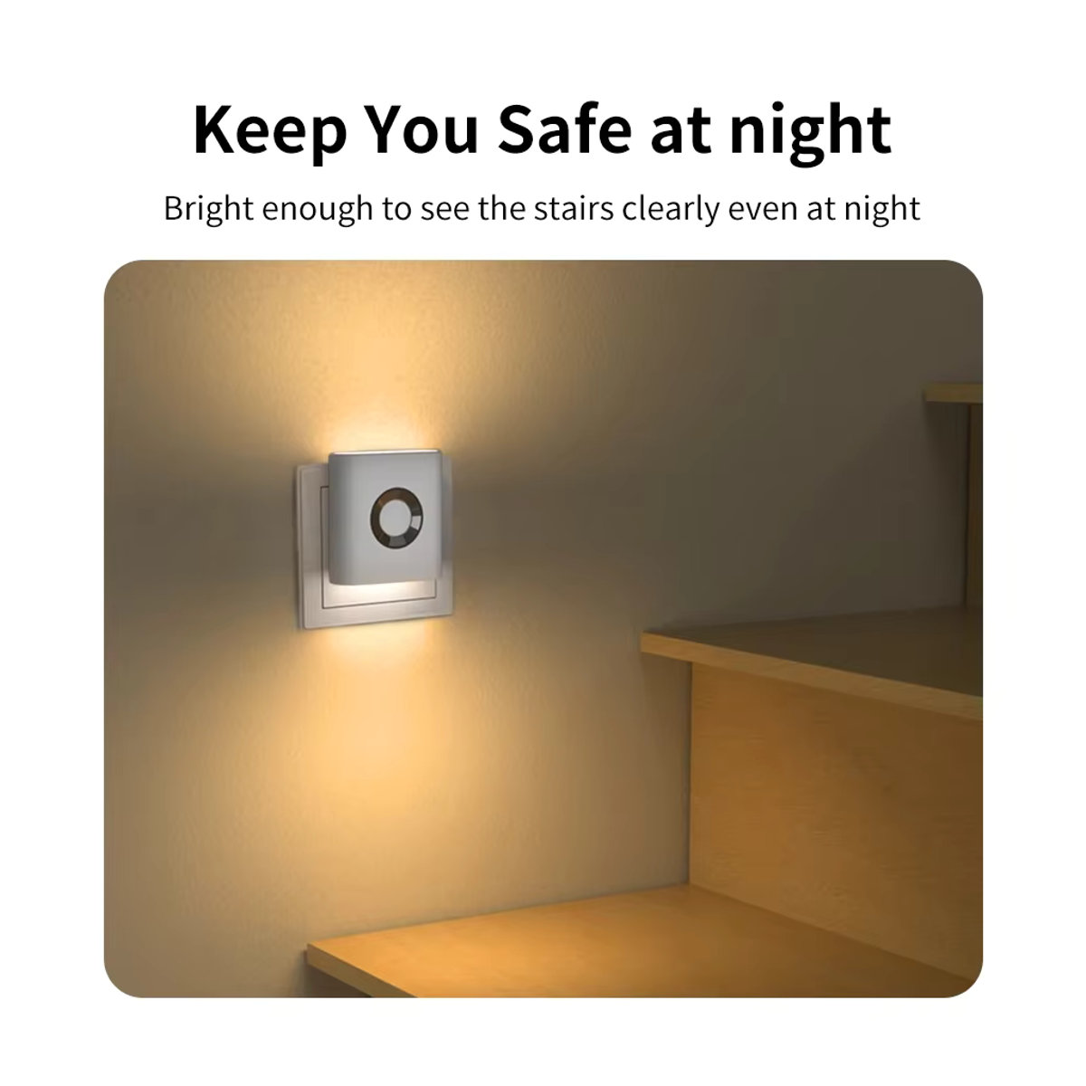 GGBEE LED Nachtlicht mit Bewegungssensor und EU-Stecker, Plug-in Wandlampe in Warm Weiß für WC, Treppen, Schlafzimmer und Korridor - Bild 4