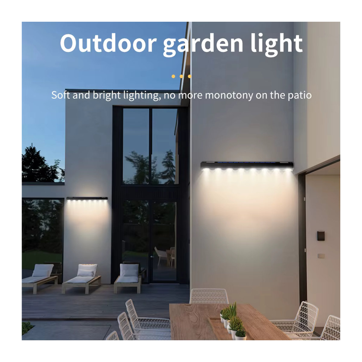 GGBEE LED Solar Wandleuchte Schwarz Minimalistisch Wasserdicht für Garten Veranda und Zaun - Bild 4