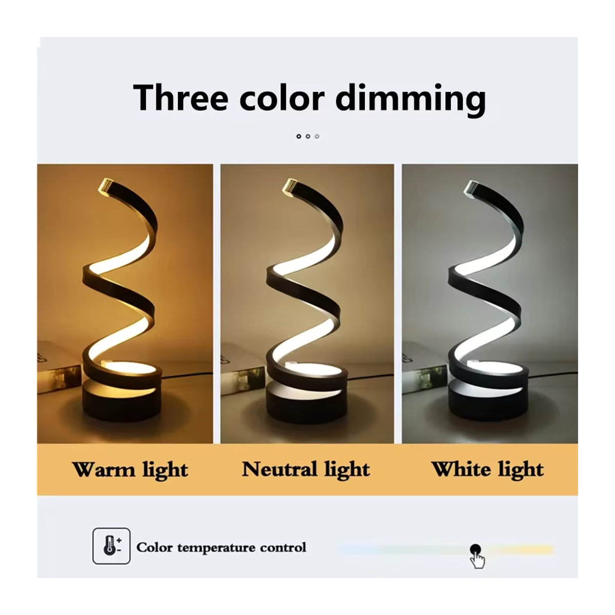 GGBEE LED Tischlampe in Schlangenform aus Leder, dimmbares USB Nachtlicht mit Knopfschalter, Weiß oder RGB - Bild 3
