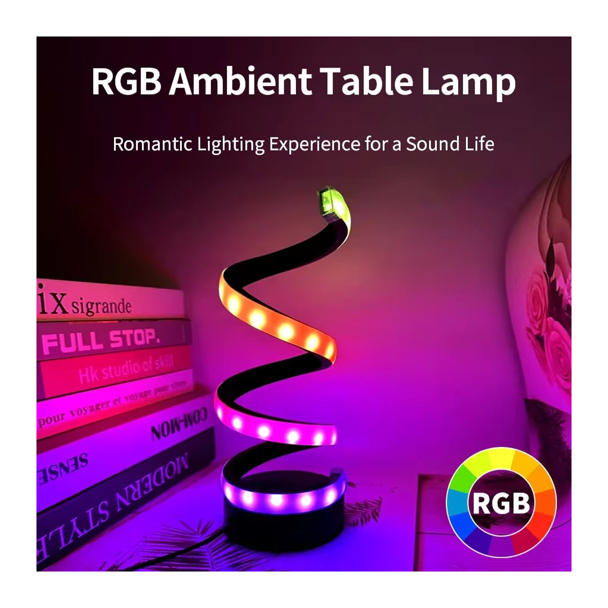 GGBEE LED Tischlampe in Schlangenform aus Leder, dimmbares USB Nachtlicht mit Knopfschalter, Weiß oder RGB - Bild 4