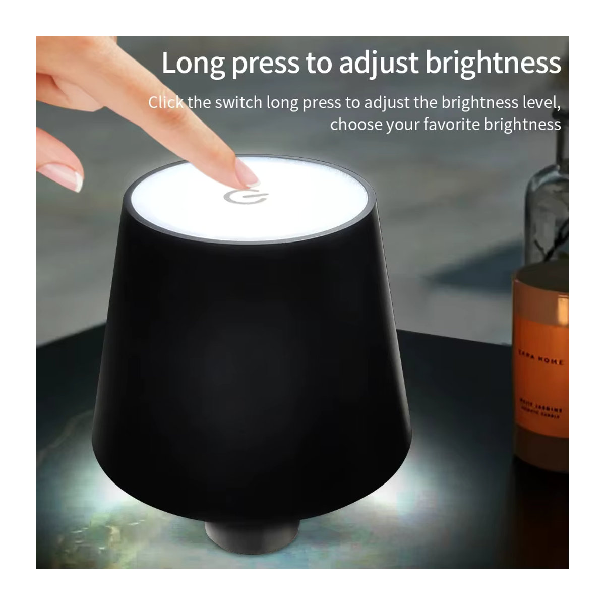 GGBEE LED Tischlampe Schwarz – Dimmbare USB wiederaufladbare Schreibtischleuchte mit Touch-Schalter für Schlafzimmer und Dekoration - Bild 4