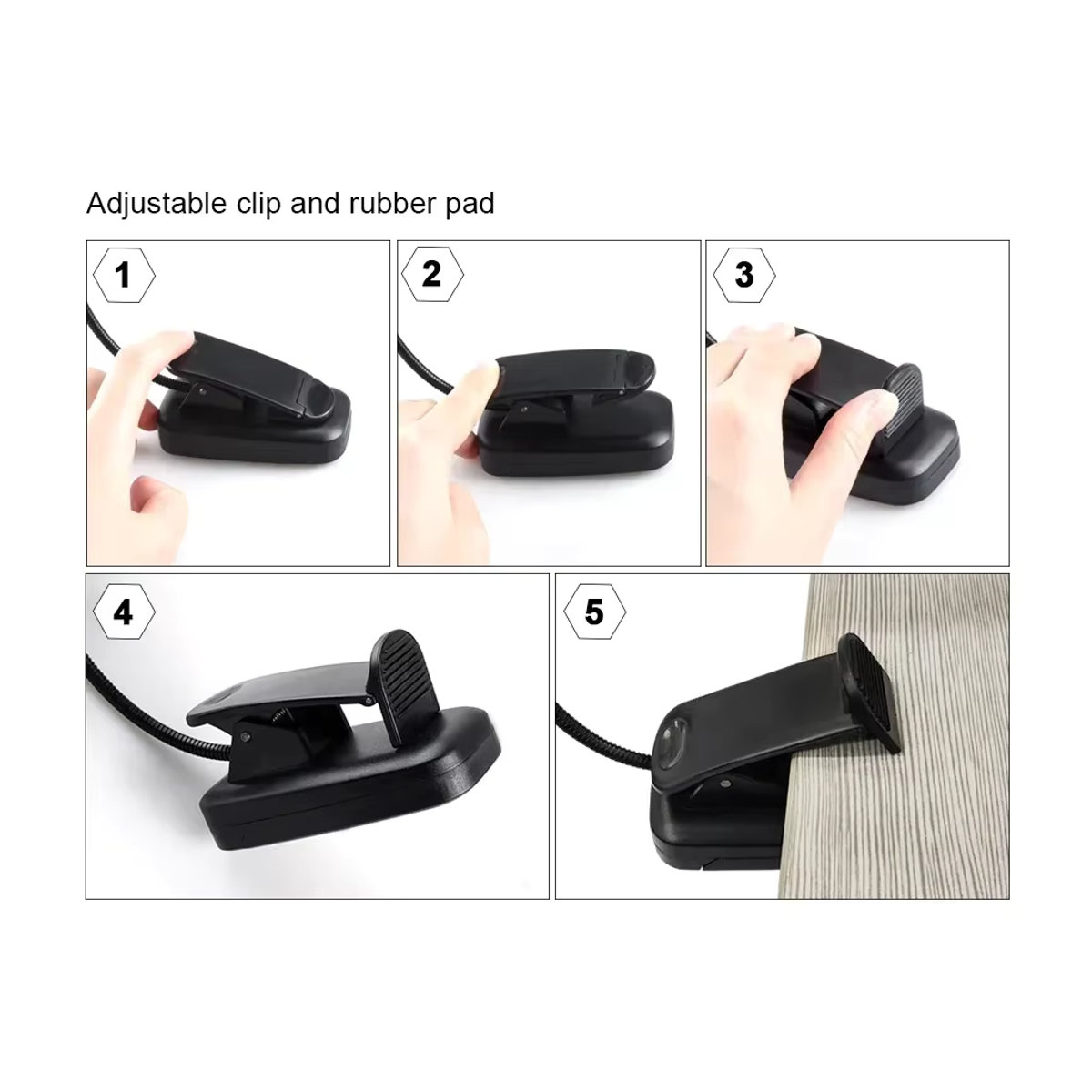 GGBEE Mini LED Buchlampe mit Clip-On Funktion, batteriebetrieben und verstellbar für Augenschutz beim Lesen und Lernen - Bild 4