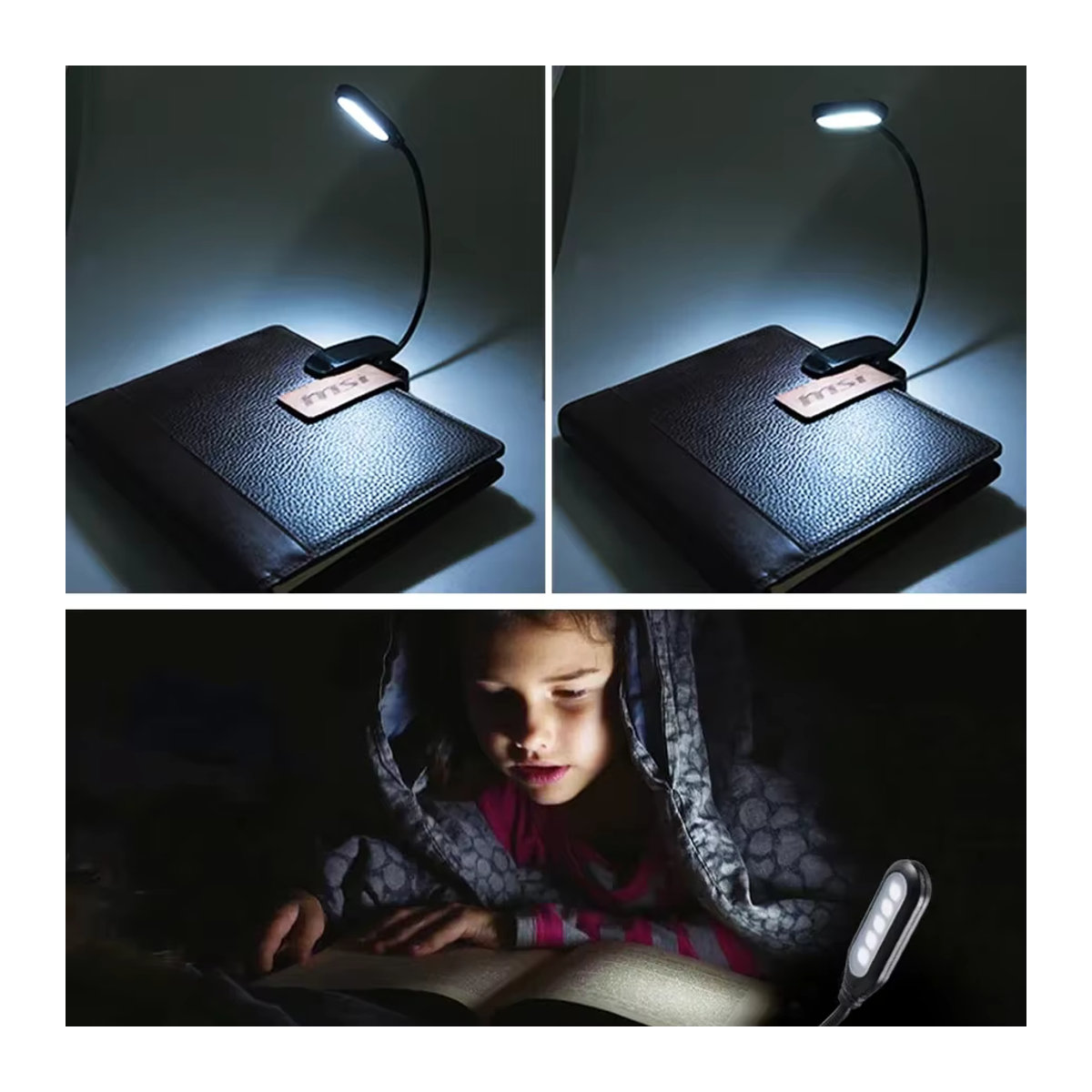 GGBEE Mini LED Buchlampe mit Clip-On Funktion, batteriebetrieben und verstellbar für Augenschutz beim Lesen und Lernen - Bild 5