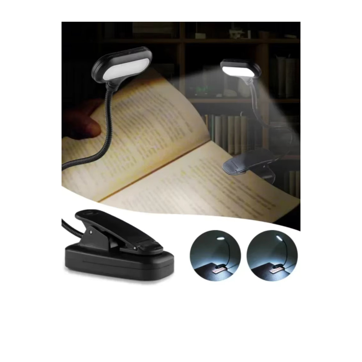 GGBEE Mini LED Buchlampe mit Clip-On Funktion, batteriebetrieben und verstellbar für Augenschutz beim Lesen und Lernen - Bild 6