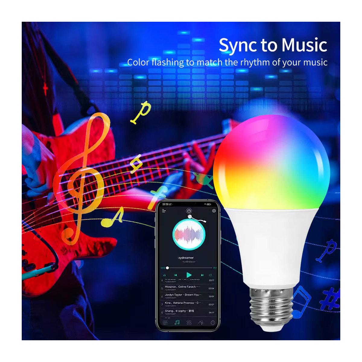 GGBEE Smart LED Glühbirne E27 RGB mit Tuya Bluetooth und HF 2,4g Fernbedienung via Smart Life App - Bild 3