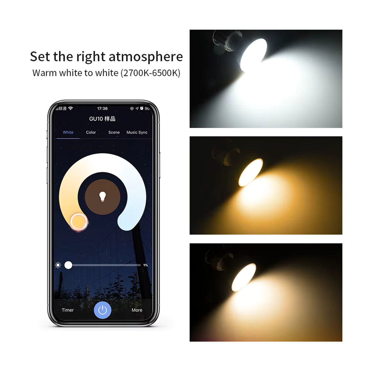 GGBEE Smart LED Lampe GU10 RGB Bunt mit WiFi Tuya App Steuerung und RF Fernbedienung kompatibel mit Alexa und Google Home - Bild 2