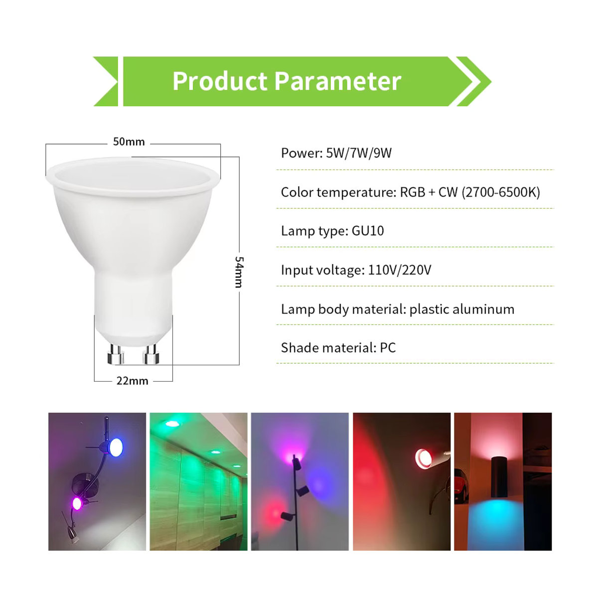 GGBEE Smart LED Lampe GU10 RGB Bunt mit WiFi Tuya App Steuerung und RF Fernbedienung kompatibel mit Alexa und Google Home - Bild 3