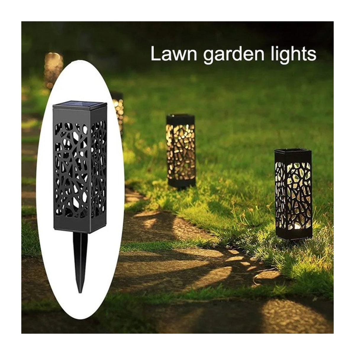GGBEE Solarleuchte LED Modern Schwarz Wasserdicht für Garten Terrasse und Gehweg - Bild 1