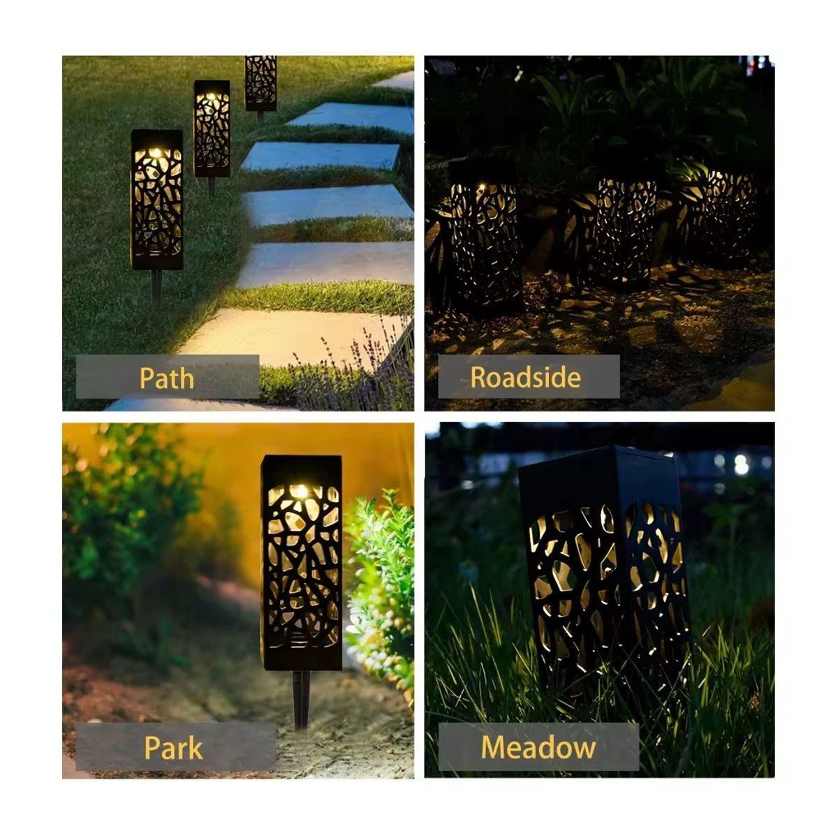 GGBEE Solarleuchte LED Modern Schwarz Wasserdicht für Garten Terrasse und Gehweg - Bild 6