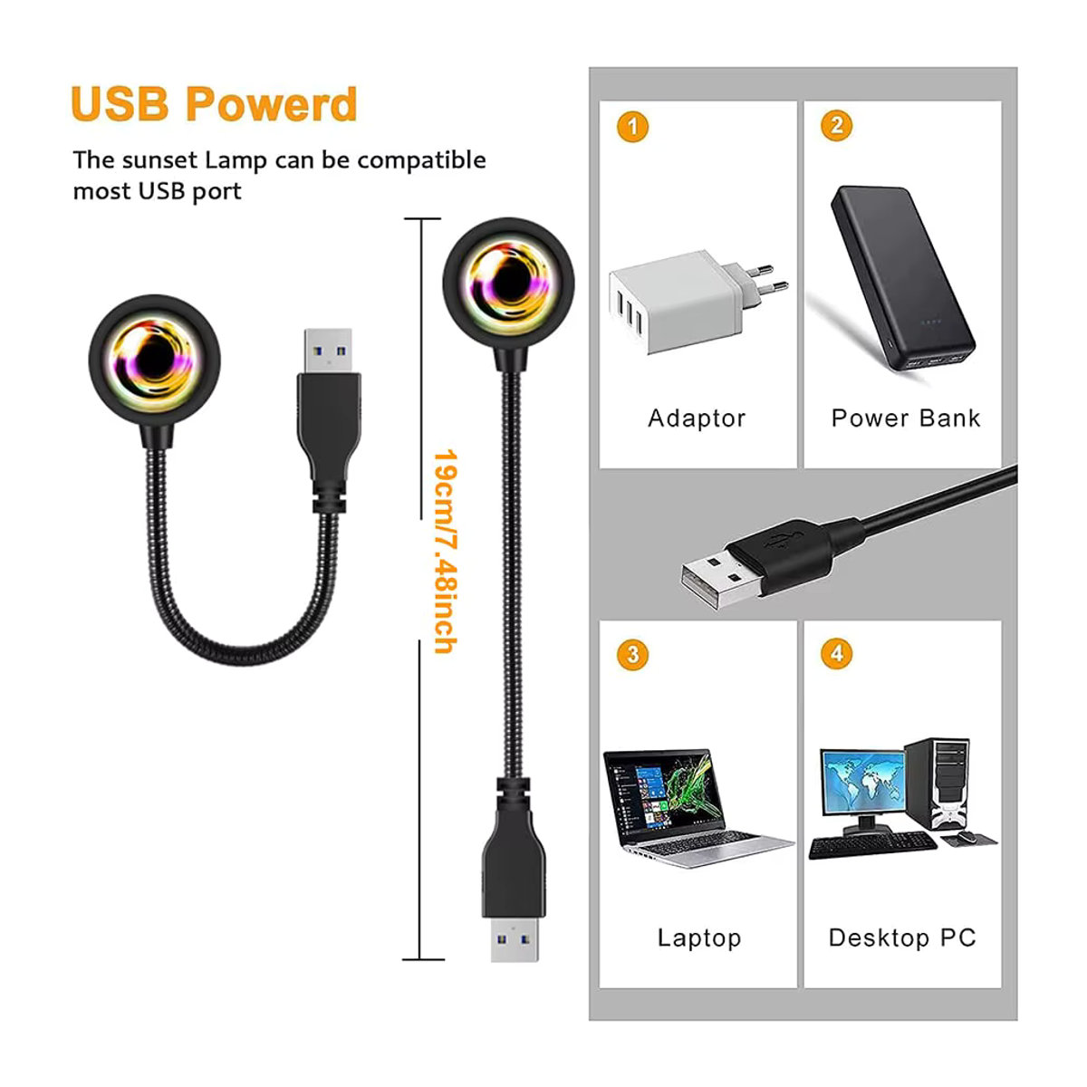GGBEE Tuya Smart Sunset Lampe LED Projektor mit Bluetooth App-Steuerung und Fernbedienung in Schwarz - Bild 5