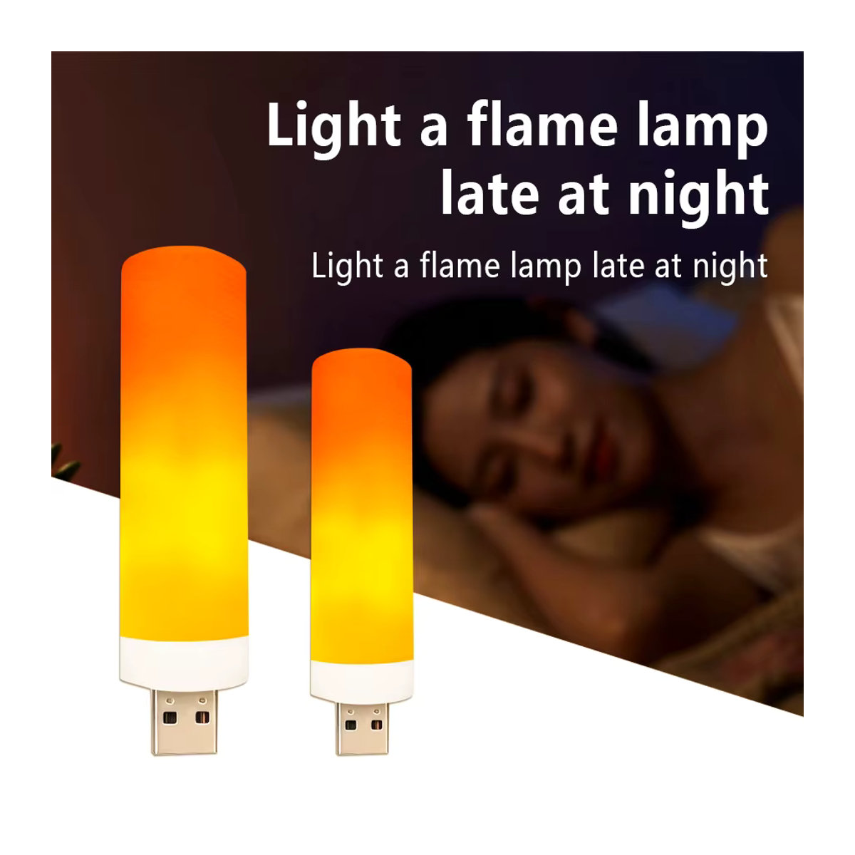 GGBEE USB LED Flammen-Nachtlampe mit Simulation Flammen-Effekt für Atmosphäre und Dekoration - Bild 2