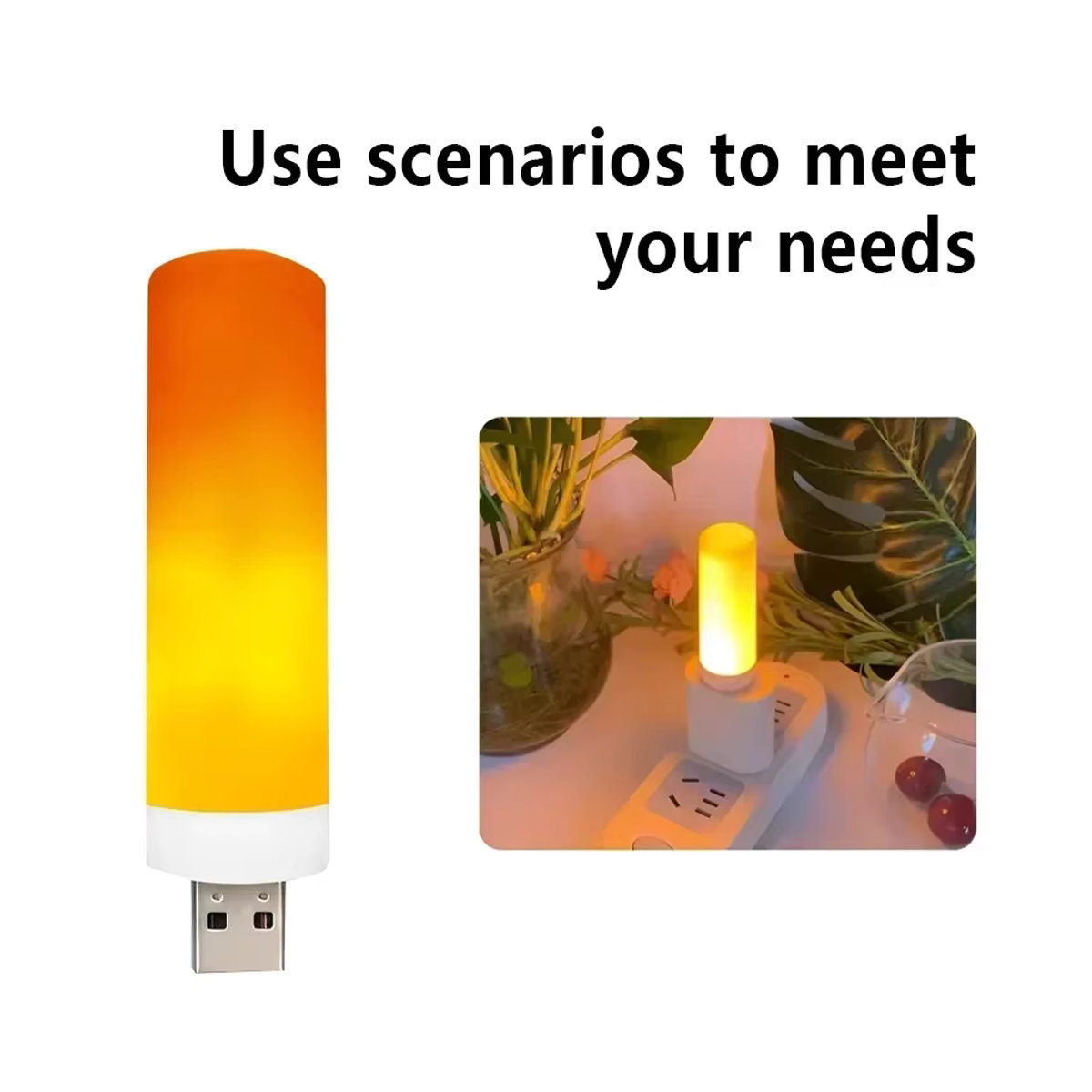 GGBEE USB LED Flammen-Nachtlampe mit Simulation Flammen-Effekt für Atmosphäre und Dekoration - Bild 3