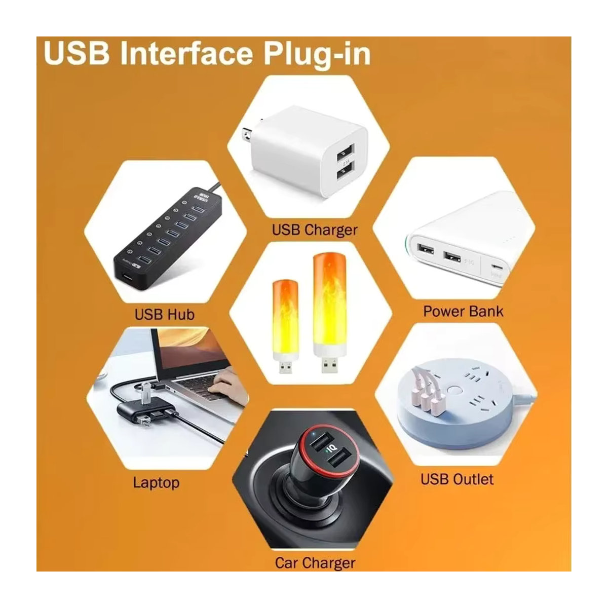 GGBEE USB LED Flammen-Nachtlampe mit Simulation Flammen-Effekt für Atmosphäre und Dekoration - Bild 4