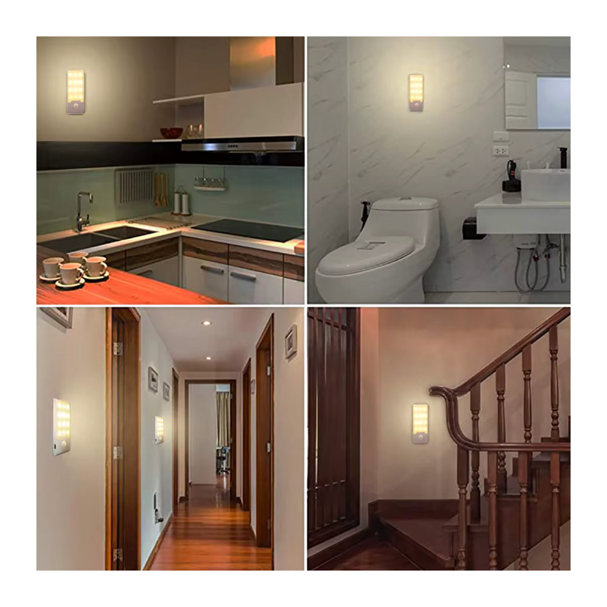 GGBEE Wiederaufladbares LED Nachtlicht mit Bewegungsmelder und 12 integrierten LEDs für Flur, Badezimmer und Schrankunterseiten - Bild 5