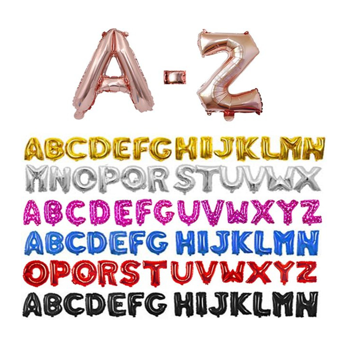 GGFEIQ Buchstaben Folienballons für Geburtstag und Hochzeit, 16 Zoll, Silber und Mehrfarbig - Bild 1