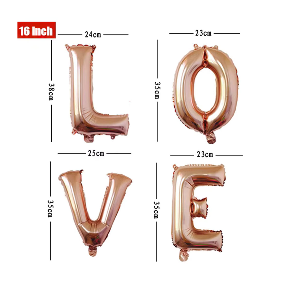 GGFEIQ Buchstaben Folienballons für Geburtstag und Hochzeit, 16 Zoll, Silber und Mehrfarbig - Bild 2