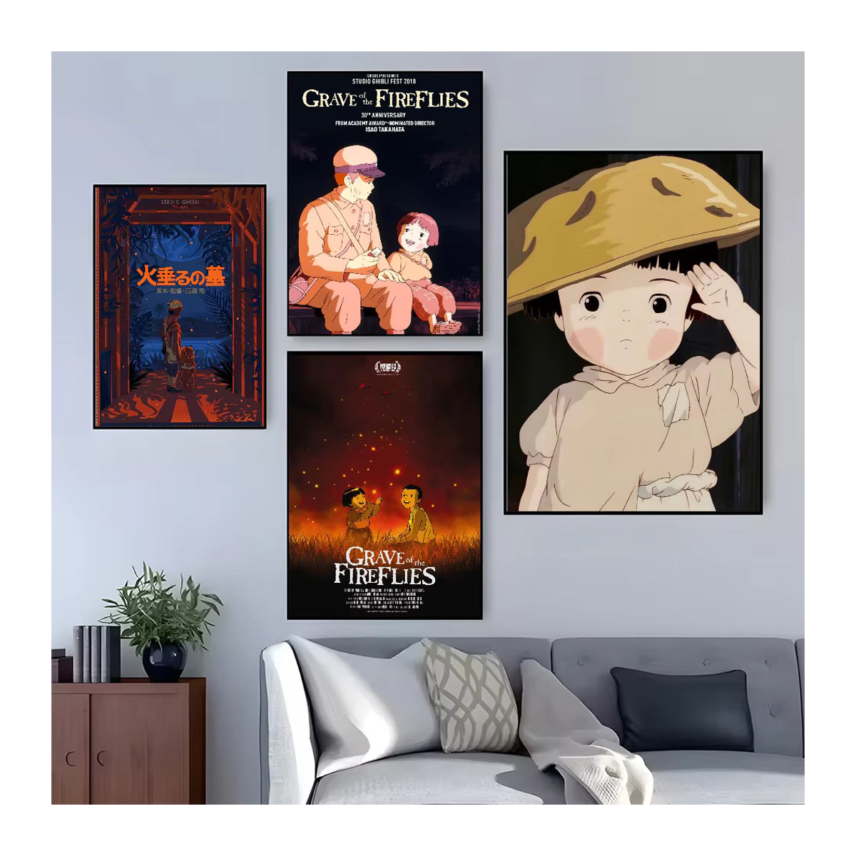 Ghibli Poster Grave of The Fireflies Miyazaki Wanddekoration für dein Zuhause - Bild 3