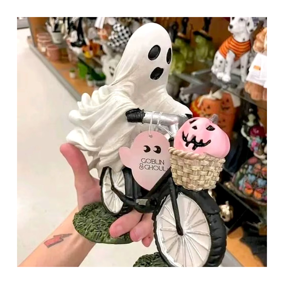 Ghost Bike Rider Actionfigur mit rosa Kürbis für Halloween Tischdekoration - Bild 2