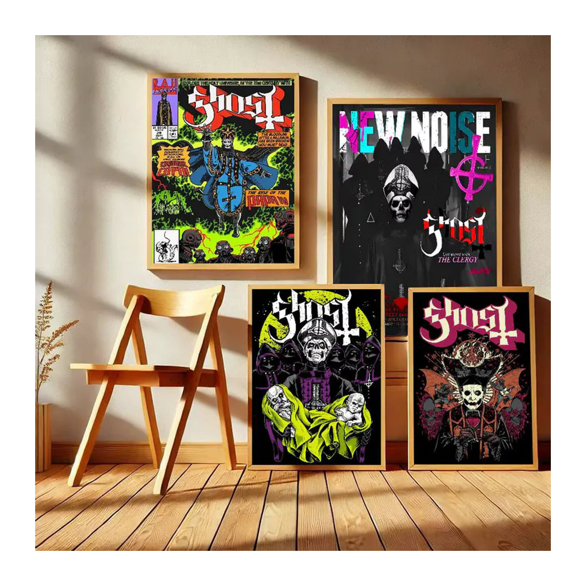 Ghost Heavy Metal Band Anime-Poster als selbstklebender wasserfester Papieraufkleber in Mehrfarbig für deine Wanddekoration - Bild 2