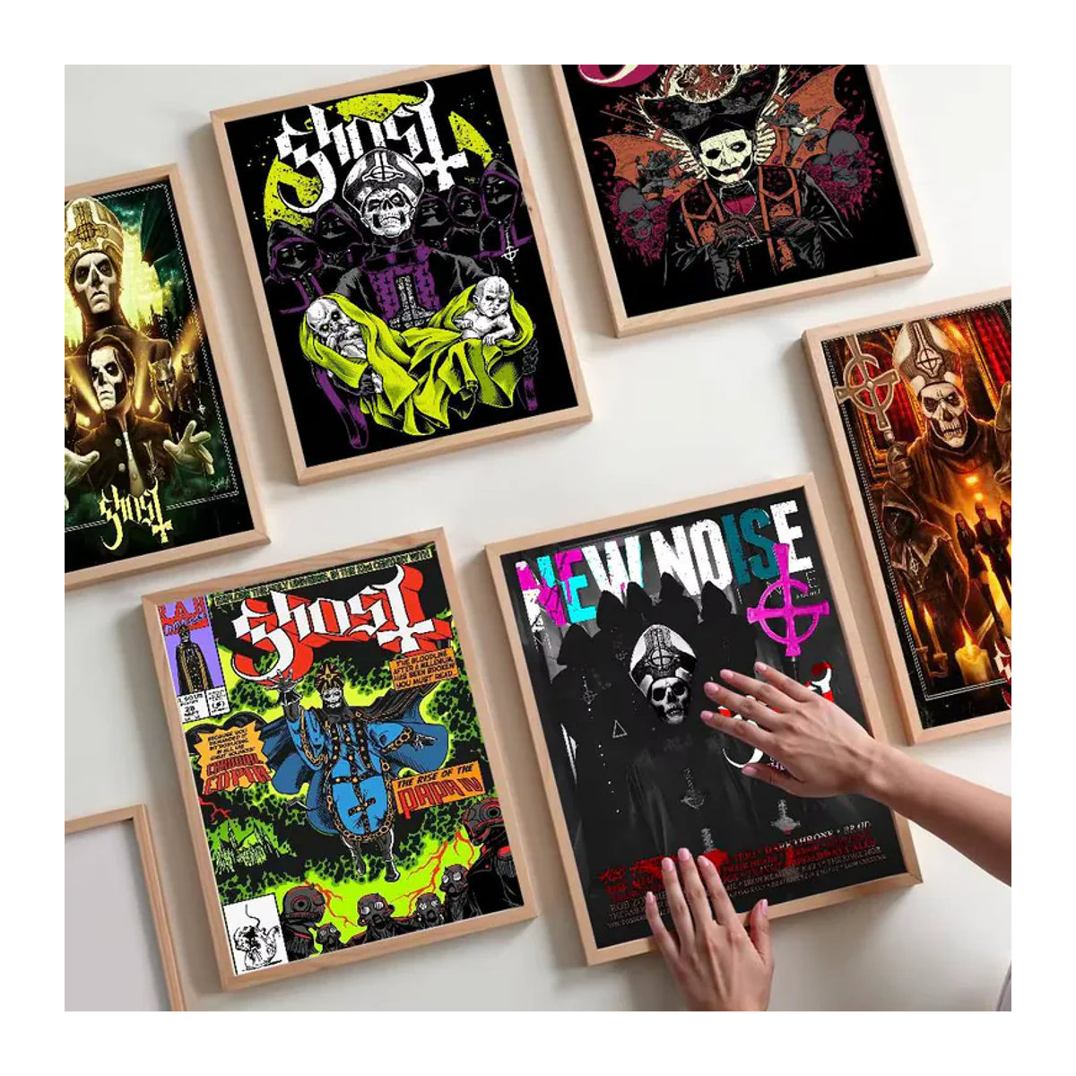 Ghost Heavy Metal Band Anime-Poster als selbstklebender wasserfester Papieraufkleber in Mehrfarbig für deine Wanddekoration - Bild 3