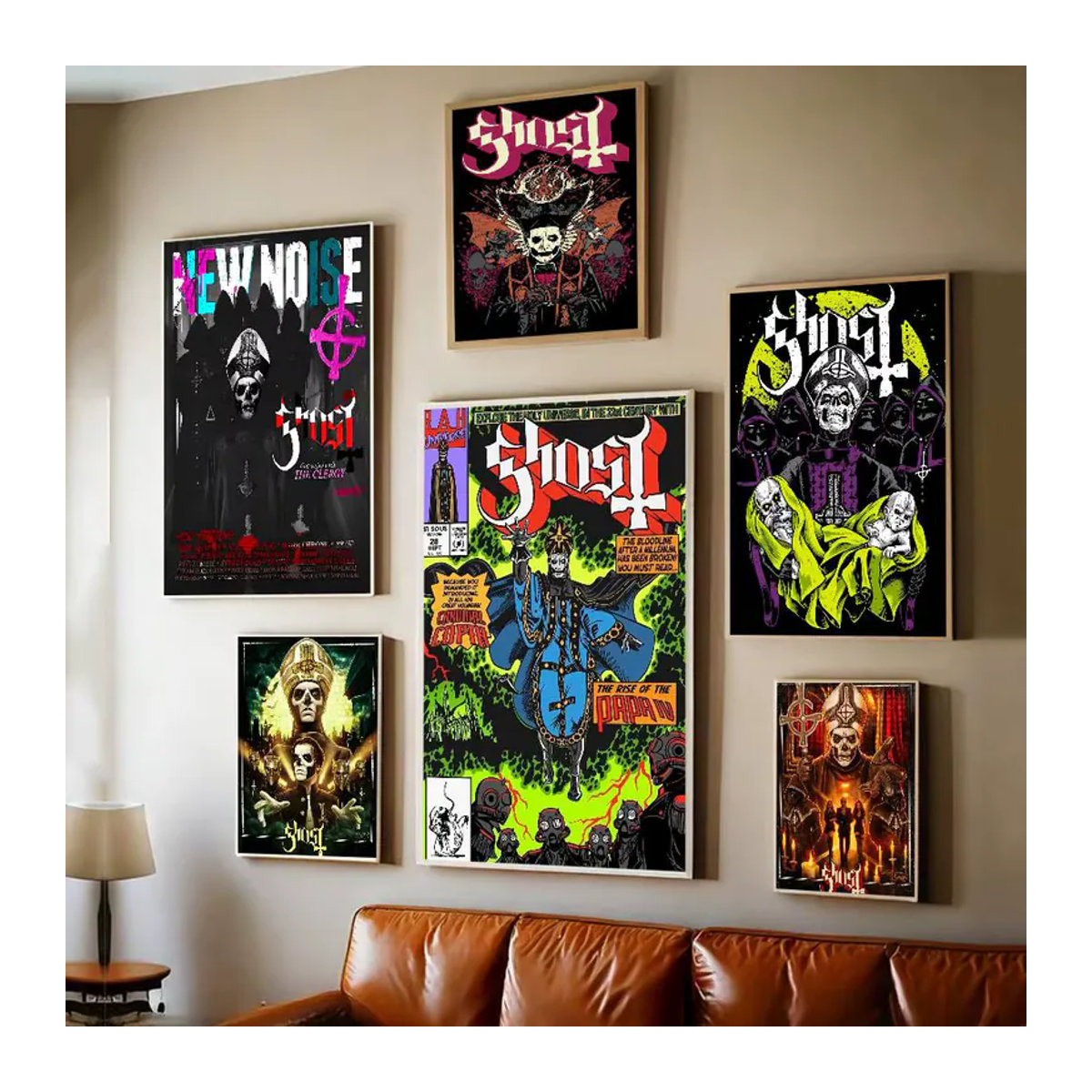 Ghost Heavy Metal Band Anime-Poster als selbstklebender wasserfester Papieraufkleber in Mehrfarbig für deine Wanddekoration - Bild 4
