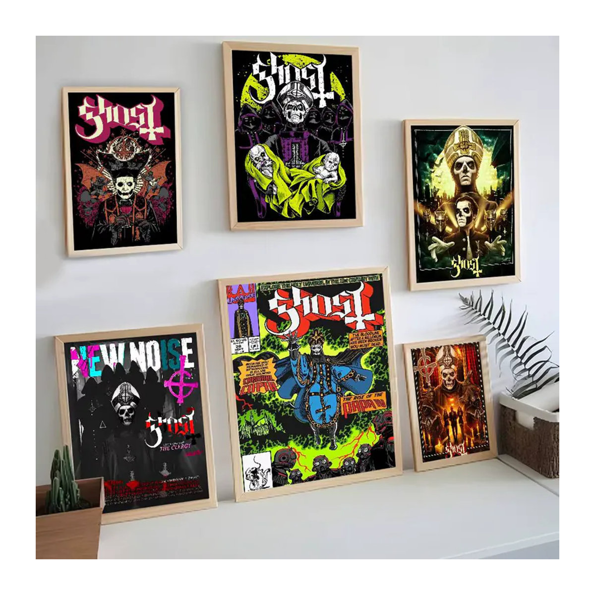 Ghost Heavy Metal Band Anime-Poster als selbstklebender wasserfester Papieraufkleber in Mehrfarbig für deine Wanddekoration - Bild 5