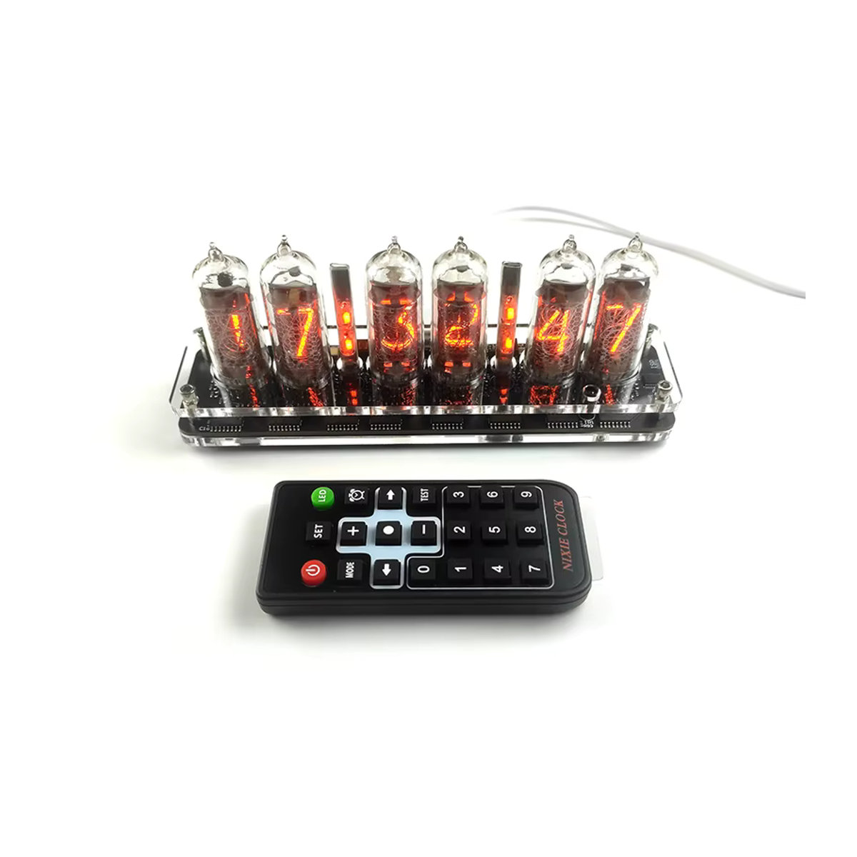 GHXAMP Nixieröhren Uhr Modul IN14 Glow Rohr mit Hintergrundbeleuchtung, 6-bit Digitaluhr DIY Audio Zubehör, Orange, USB 5V - Bild 4