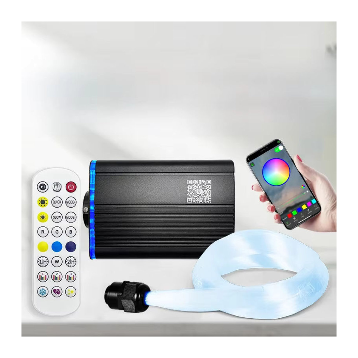 GIDERWEL LED Glasfaser Lichter Kit mit Smart APP Steuerung, RGBW Sternenhimmel Effekt Deckenleuchte in Bunt und Modernem Design - Bild 7