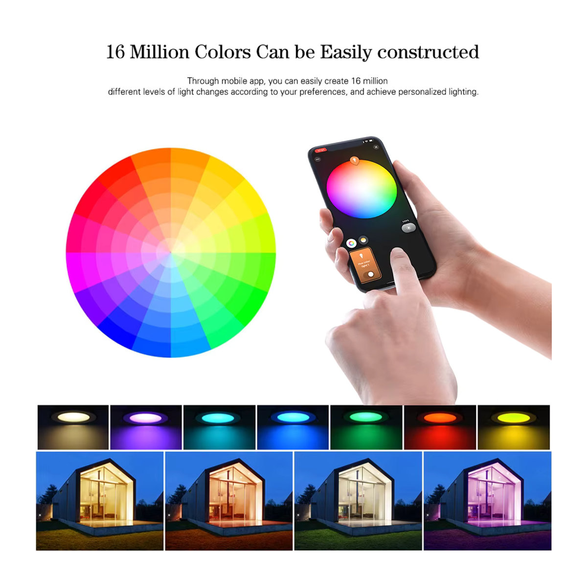 GIDERWEL Zigbee 3.0 Smart LED Downlight RGBCCT Einbaustrahler in Bunt, kompatibel mit Tuya Hub, Smartthings und Alexa Voice Control - Bild 2