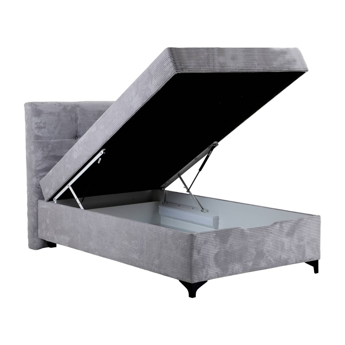 Gifa Boxbett in Grau mit gepolstertem Rahmen, Liegefläche B: 120 cm, L: 200 cm - Bild 2