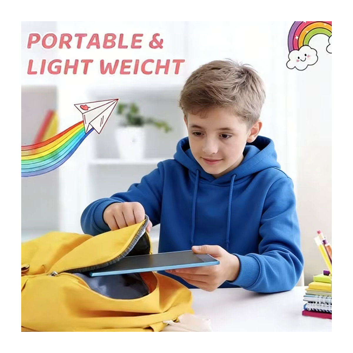 Gift King 16-Zoll LCD Schreibtafel Blau Minimalistisch mit Ein-Tasten-Löschanfunktion als elektronisches Zeichenbrett und Lernspielzeug - Bild 4