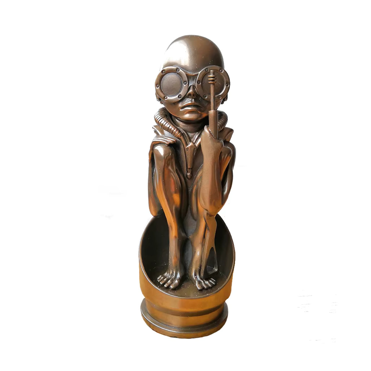 Giger Alien AVP Sammelmodell Bronze Statue Baby Alien aus Alien vs. Predator in Braun und Gold - Bild 3