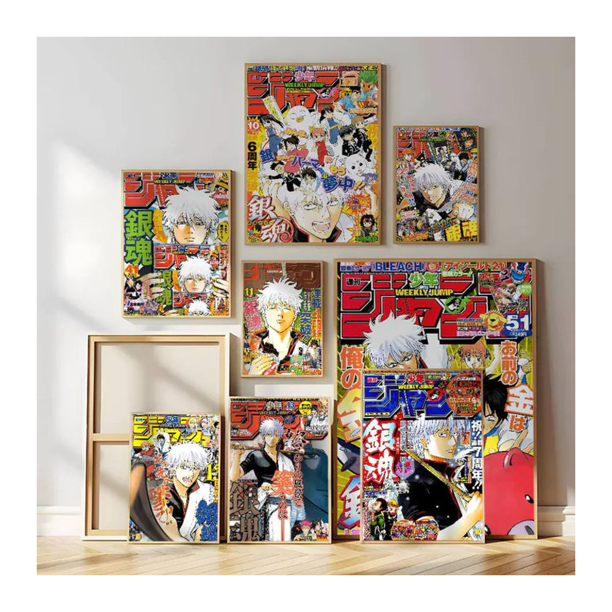 Gintama Anime Wandbild aus Papier, selbstklebender wasserfester Wandaufkleber in Mehrfarbig, rechteckiges Poster für deine Dekoration - Bild 2