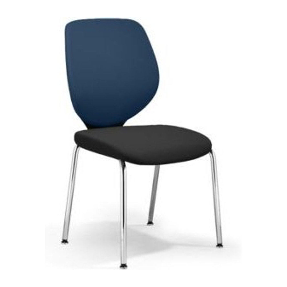 GIROFLEX Polsterstuhl 353 Vierfuß aus Präzisionsstahlrohr stapelbar ohne Armlehnen blau/schwarz - Bild 1