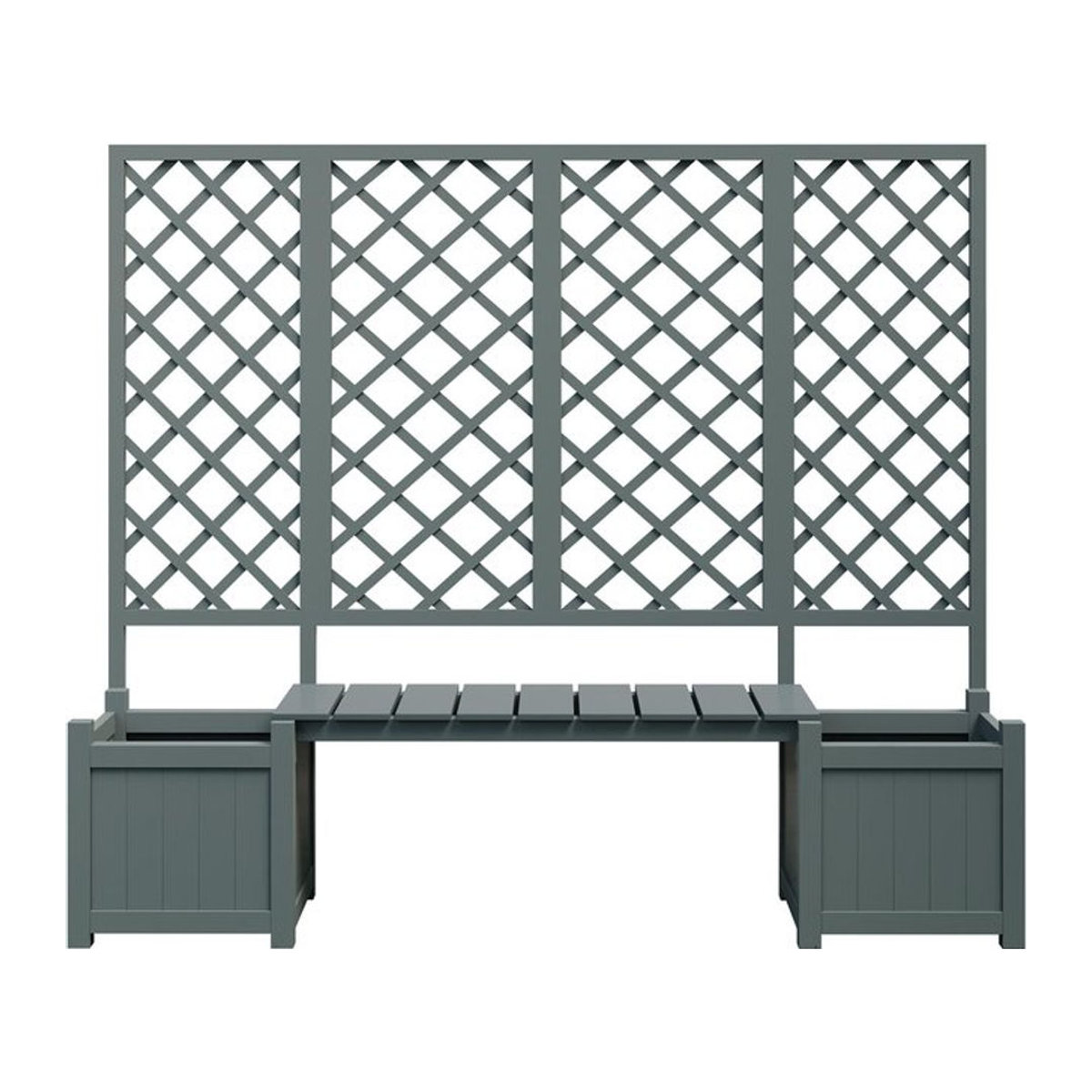 GL Store Pflanzkübel mit Spalier und Sitz für Garten, Hof und Terrasse in Grau, H x B x T: 145 x 169 x 42 cm - Bild 1