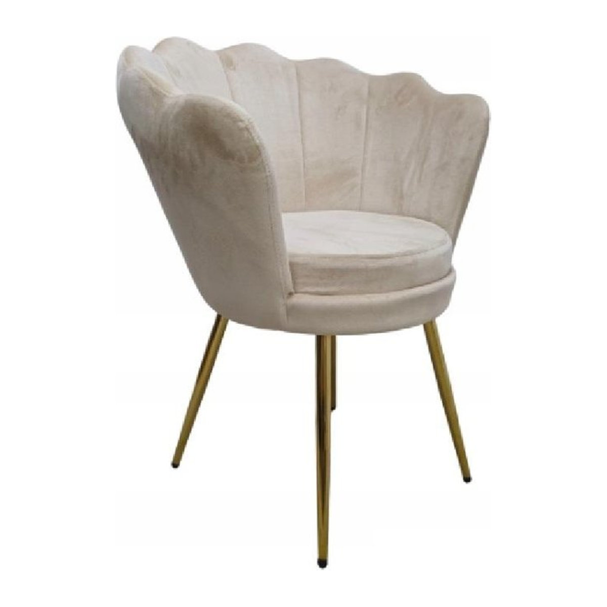 Glamour Sessel mit Muschelform in Beige aus Samt von Novio Family Möbel inklusive zusätzlichem Kissen - Bild 1