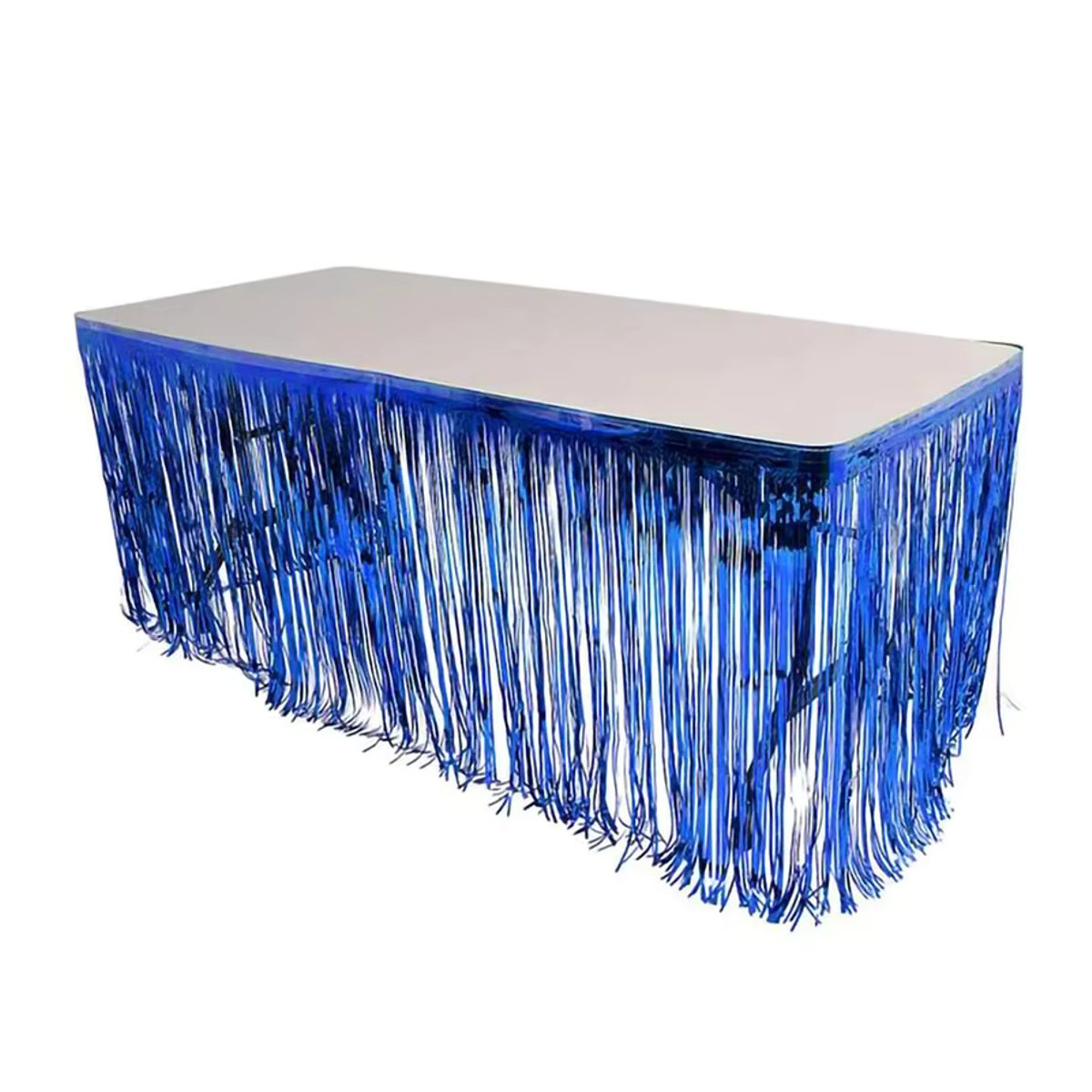 Glänzende Metallic Lametta-Folie Fringe-Vorhänge von youyouhuan in Blau, Gold und Rosa für deine Party-Dekoration - Bild 2