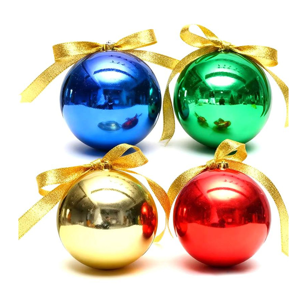 Glänzende Weihnachtsdekorationskugel von Hein-M in Gold, rundes Hängeornament aus Kunststoff für Weihnachten und Hochzeit, Durchmesser: 15 cm - Bild 3