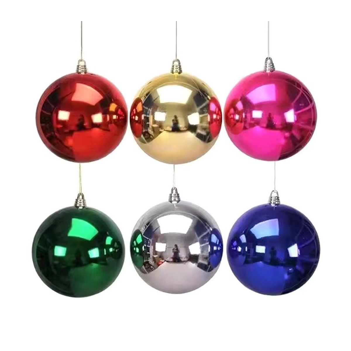 Glänzende Weihnachtsdekorationskugel von Hein-M in Gold, rundes Hängeornament aus Kunststoff für Weihnachten und Hochzeit, Durchmesser: 15 cm - Bild 4
