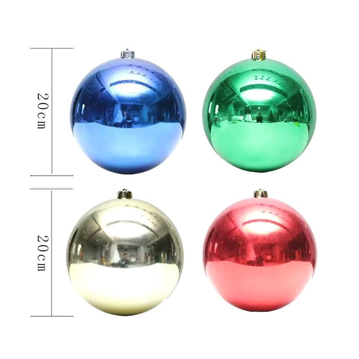 Glänzende Weihnachtsdekorationskugel von Hein-M in Gold, rundes Hängeornament aus Kunststoff für Weihnachten und Hochzeit, Durchmesser: 15 cm - Bild 5