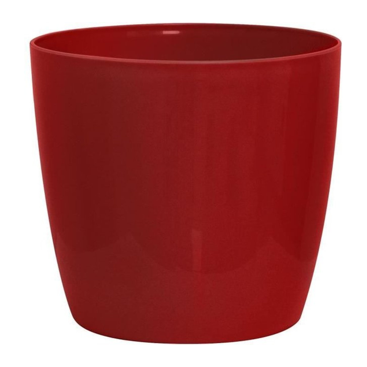 Glänzender Übertopf GARDEN ID in Rot mit Rollen und Keramikoptik, Durchmesser: 30 cm, Höhe: 27 cm - Bild 1
