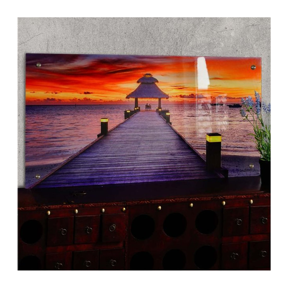 Glasbild T114 MCW Wandbild Motiv Landschaft in Acrylglas, mehrfarbig, B: 100 cm, H: 50 cm - Bild 1