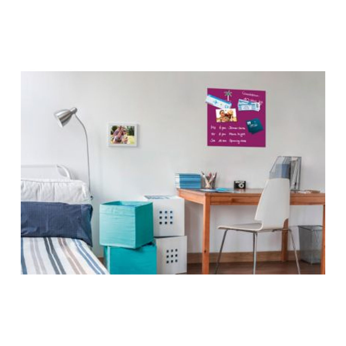 Glasmagnettafel Be!Board in Lila, quadratisch, B: 45 cm, H: 45 cm - Bild 2