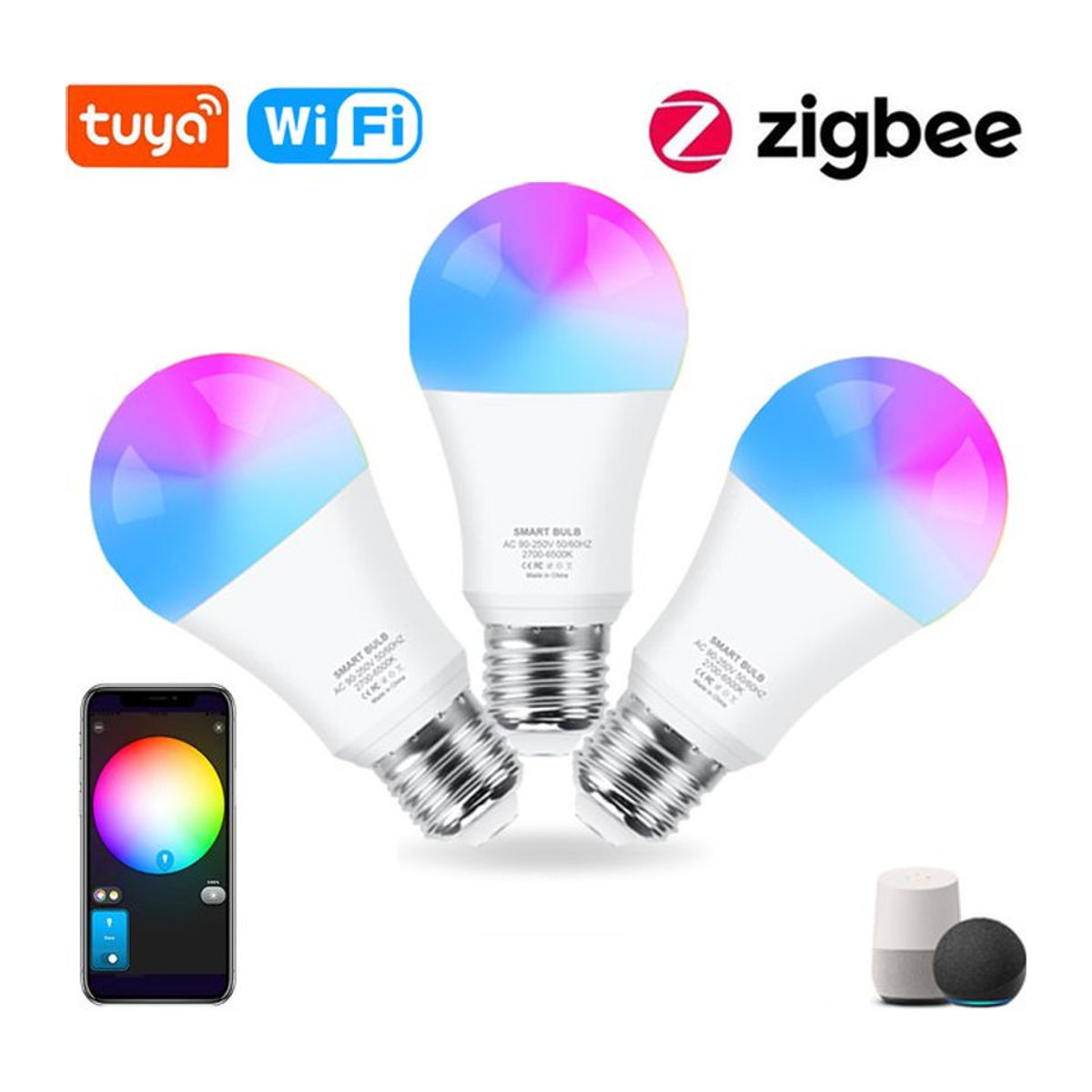 Gleco Smart-Lampe E27 Zigbee 3.0 RGB+WW+CW LED Leuchtmittel 18W Bunt kompatibel mit Alexa und Google Assistant - Bild 1