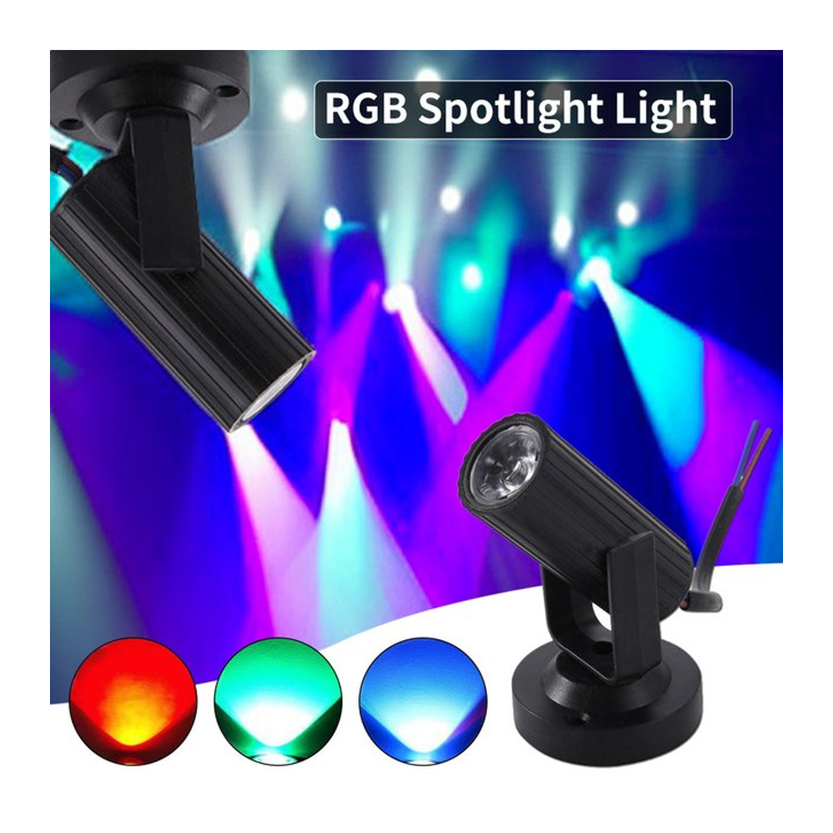 Globvat Mini-RGB-LED-Strahler für Party und DJ-Events in Schwarz und Bunt - Bild 1