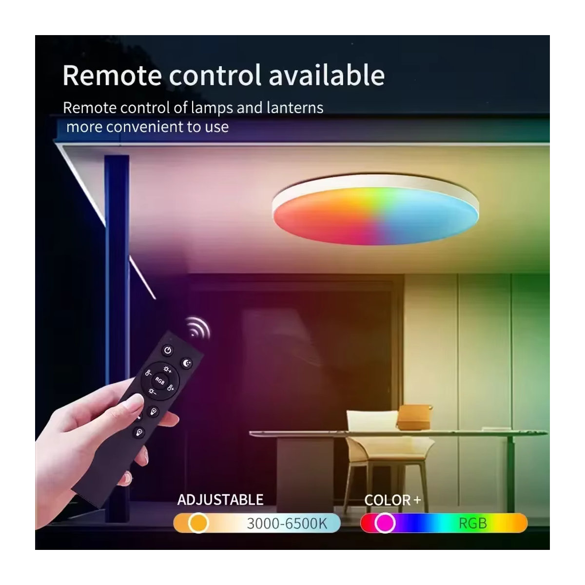 Globvat Smart LED Deckenlampe mit Tuya Wifi und RF 2,4g Remote, 24W runde Deckenleuchte in Bunt, kompatibel mit Smart Life App, Alexa und Google Home Sprachsteuerung - Bild 4